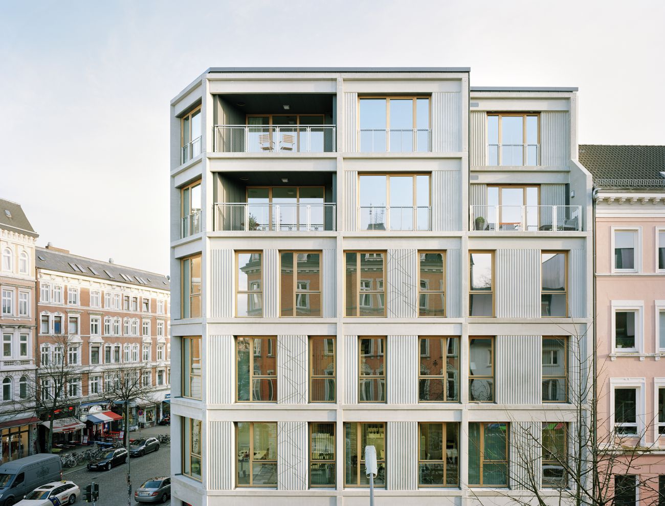 Schulterblatt Hamburg Haspa Schulterblatt, LH Architekten Landwehr Henke + Partner, Architekturfotografie, Architekturfotografie Hamburg, Schulterblatt Hamburg, Betonfassade, Fotografie Dorfmüller Klier, Dorfmüller Klier 