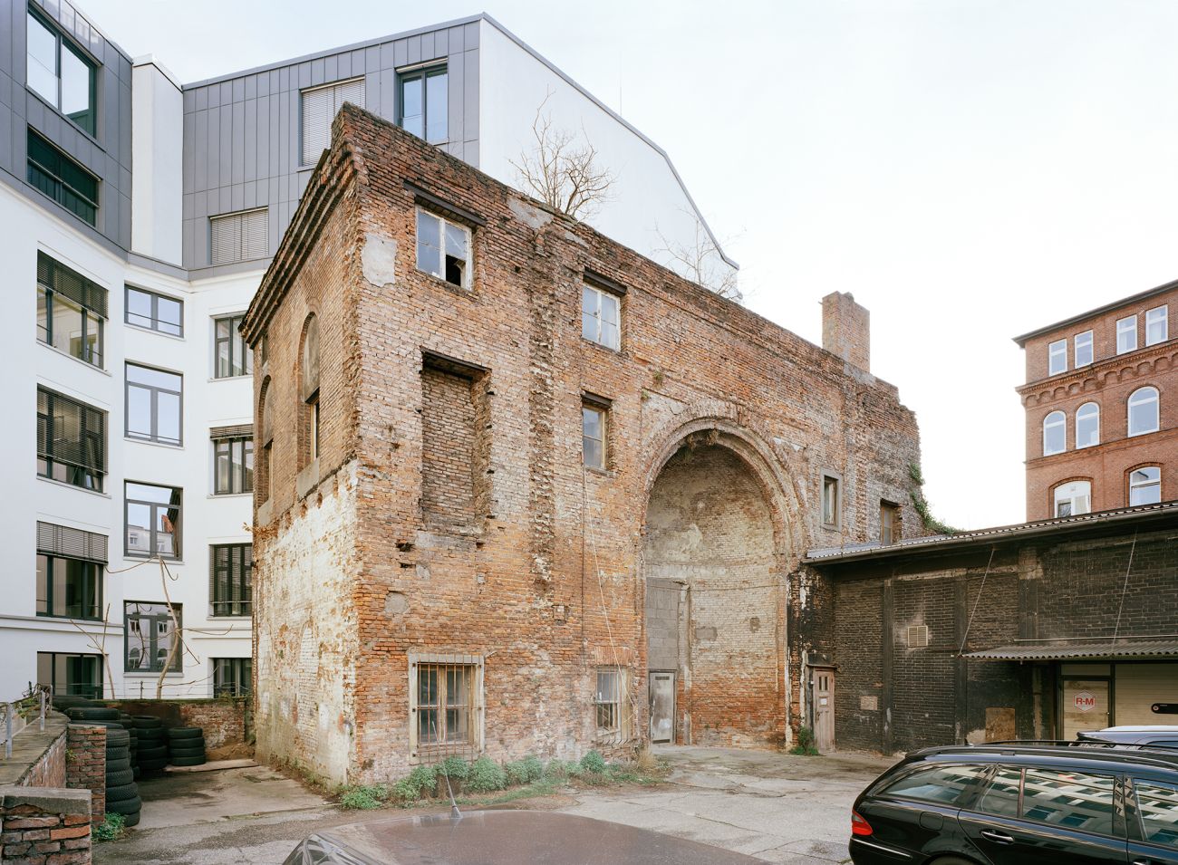 Ehemalige Tempelsynagoge Poolstraße Tempel, Tempelsynagoge, Synagoge, Israelitischer Tempelverein, Reformjudentum, Architekt Johann Hinrich Klees-Wülbern, Tempelruine, Poolstraße Hamburg, Architektur, Hamburg, Apsis 
