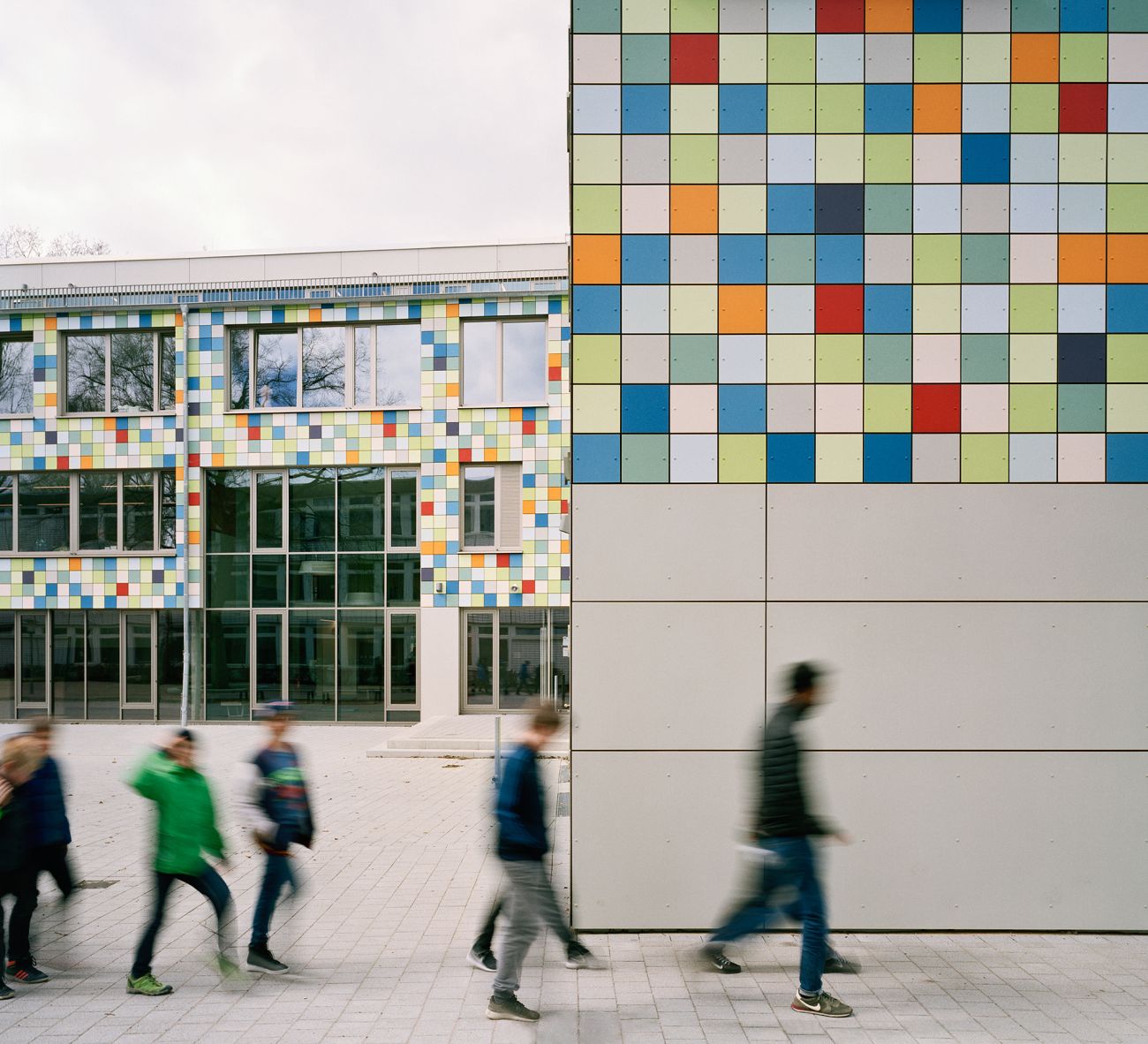 Campus Rissen Hamburg Campus Rissen Hamburg, Stadtteilschule Rissen, Eternit Fassade, zweitraum Büro für Architektur, Architekturfotografie Hamburg, Fotografie Dorfmüller Klier 